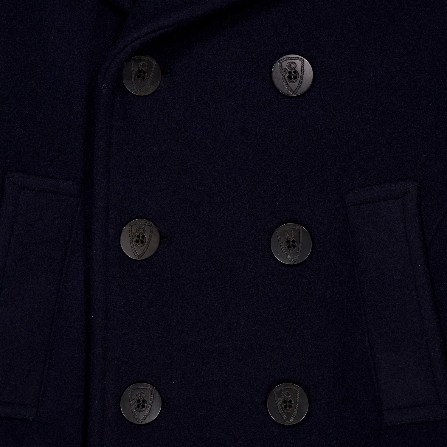 Пальто двубортное шерстяное Double-Breasted Wool Peacoat Burberry, Navy — фото 2
