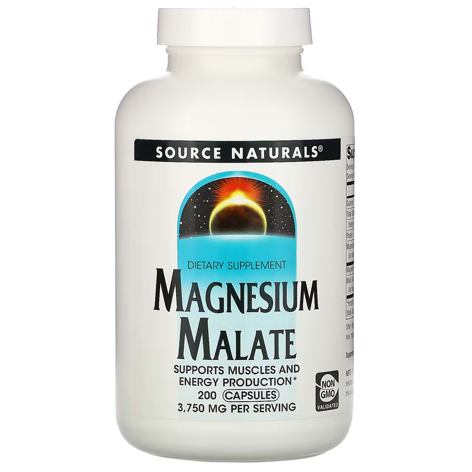 

Source Naturals, яблочнокислый магний, 3750 мг, 200 капсул