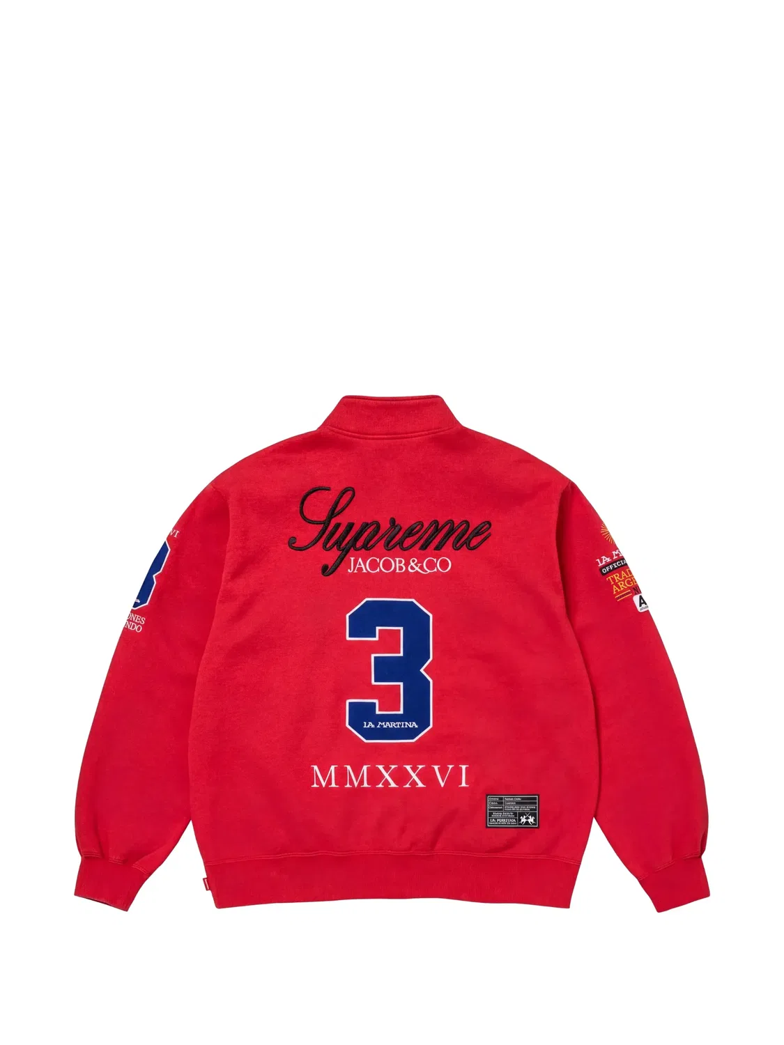 Толстовка с вышитым логотипом из коллаборации с La Martina x Jacob & Co Supreme, красный — фото 2