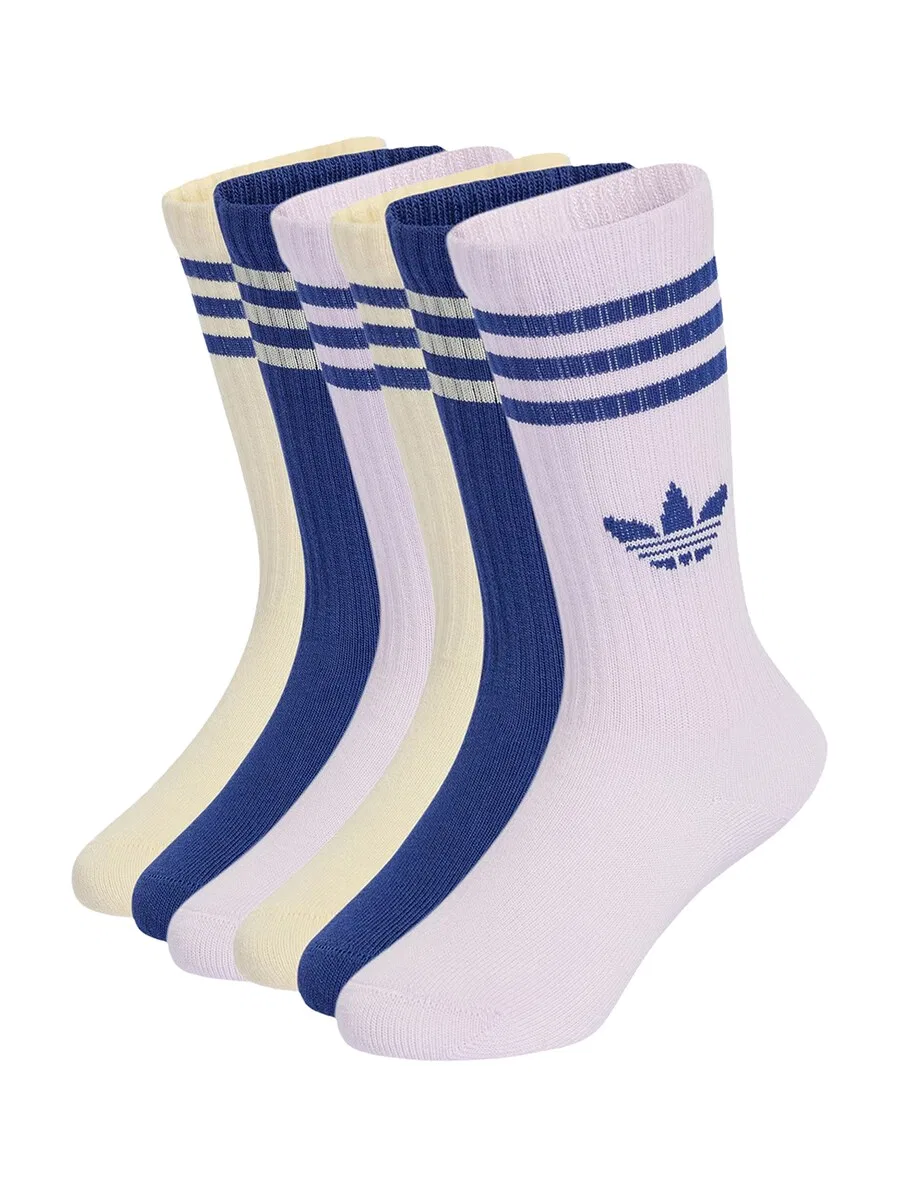 Носки ADIDAS ORIGINALS в цветах: морской синий, пастельно-желтый, светло-фиолетовый