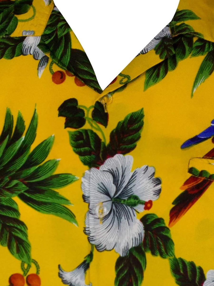 Рубашка на пуговицах классического кроя King Kameha Cherryparrot, желтый — фото 3