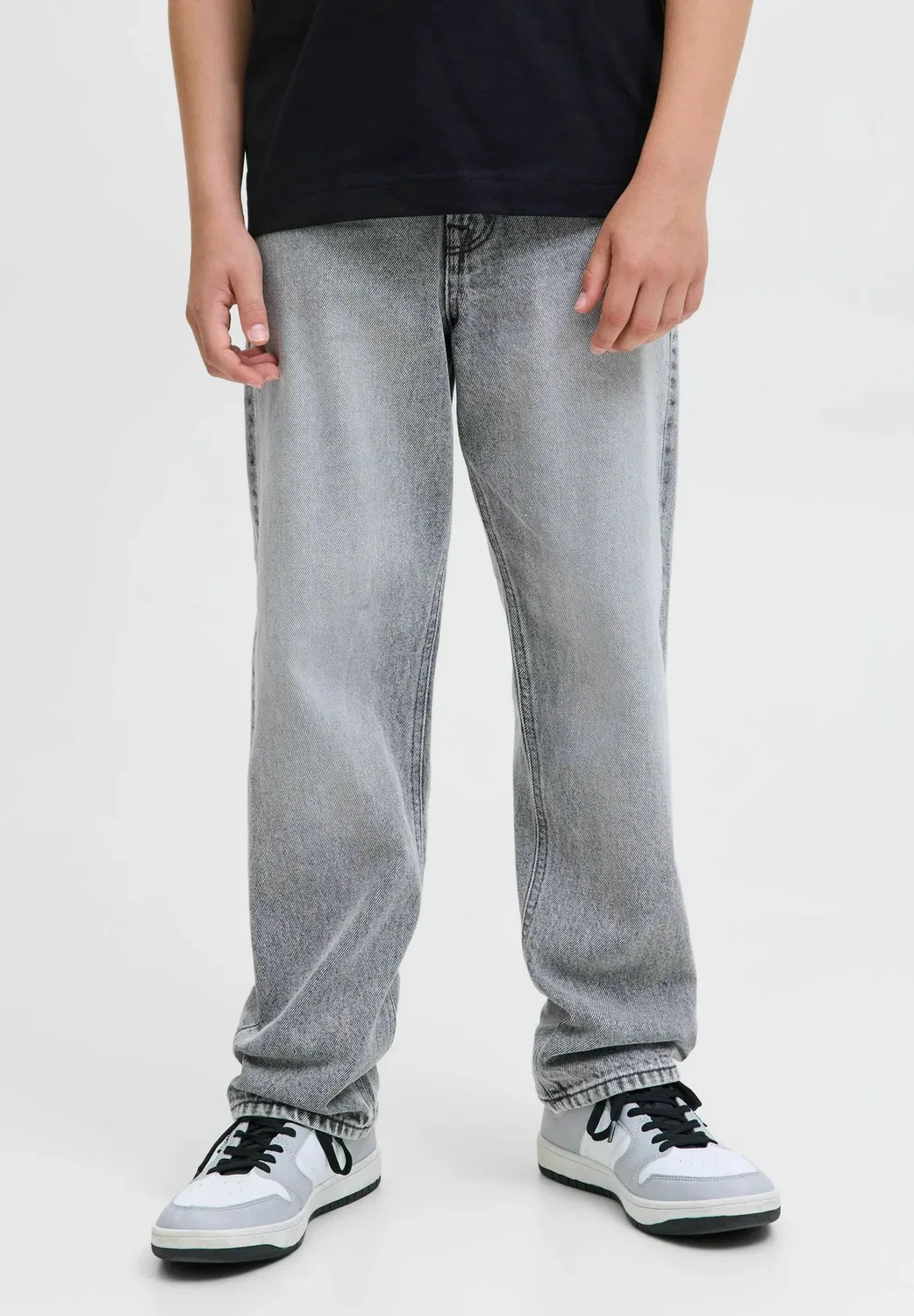 Свободный крой jjichris jjoriginal at 164 jnr junior - джинсы свободного кроя Jack & Jones Junior, Grey Denim — фото 2