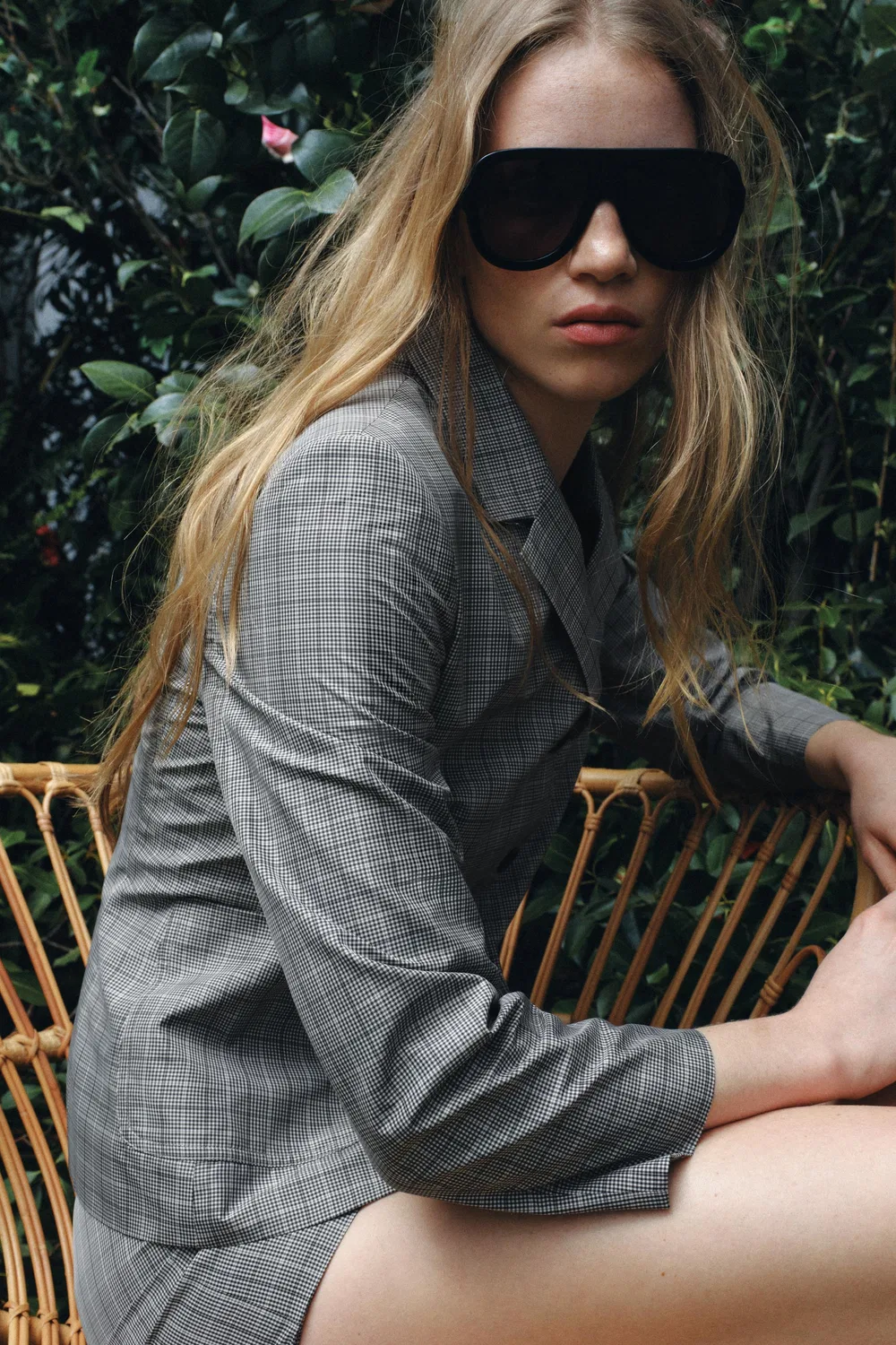 Шорты в клетку из коллекции ZW ZARA, Black/Ecru — фото 3