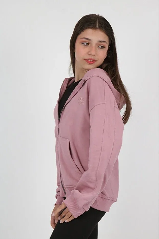 Детский кардиган для девочек с капюшоном Knitted Cardigan Toontoy, Dried Rose — фото 3