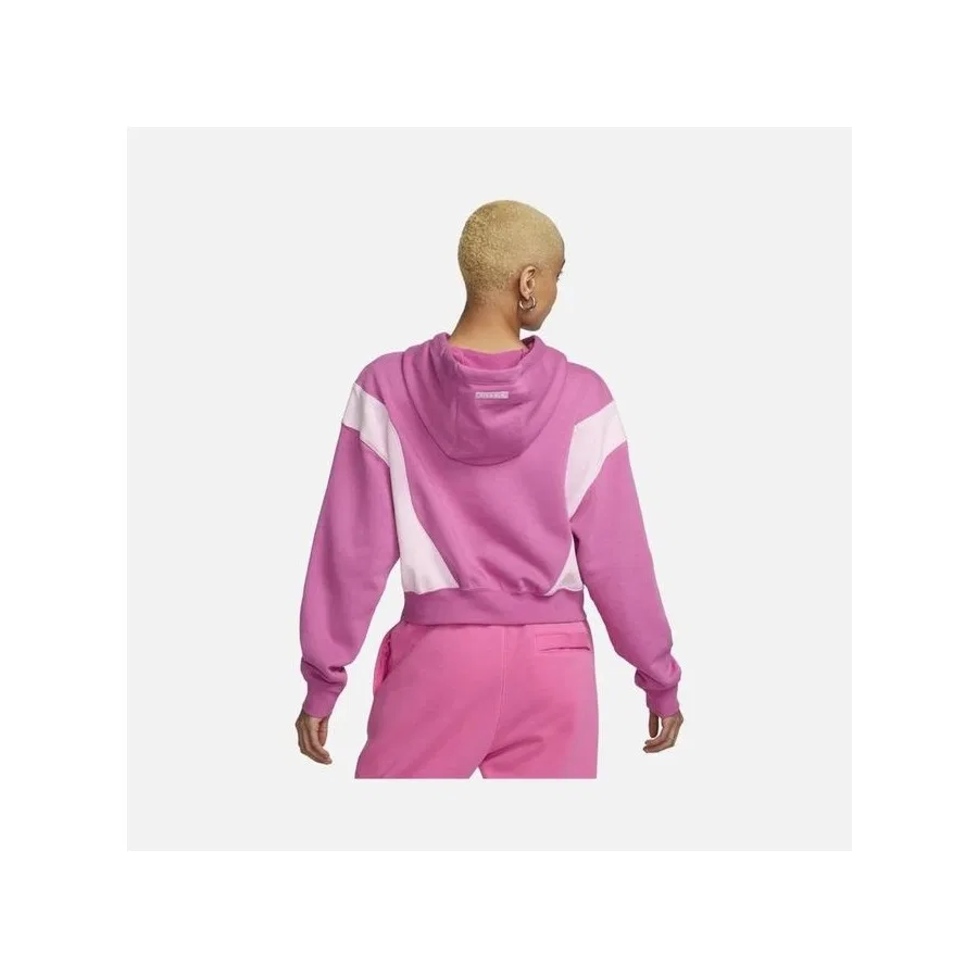 Женский худи оверсайз из футера с капюшоном Nike Sportswear Air Oversized Crop Fleece Hoodie, Оливковый — фото 3
