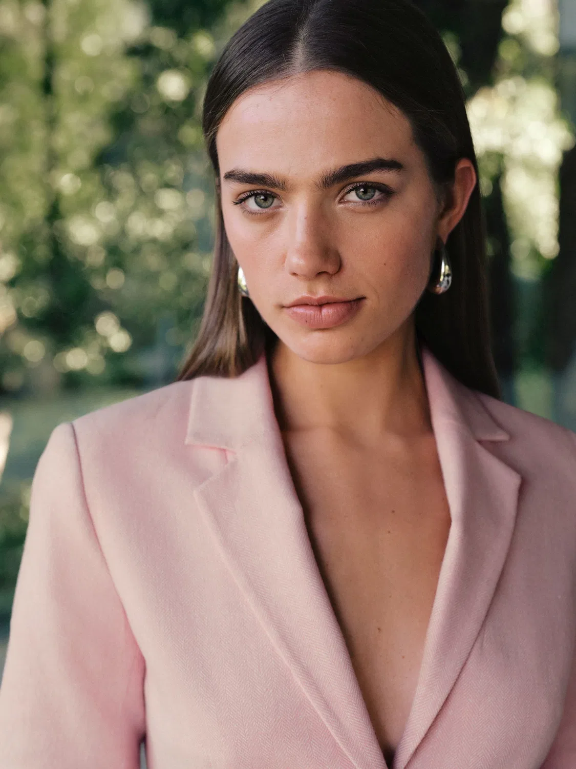Блейзер из льняной смеси с узором "елочка", Pink Herringbone Linen Rich Short Sleeve Blazer Next, розовый — фото 4