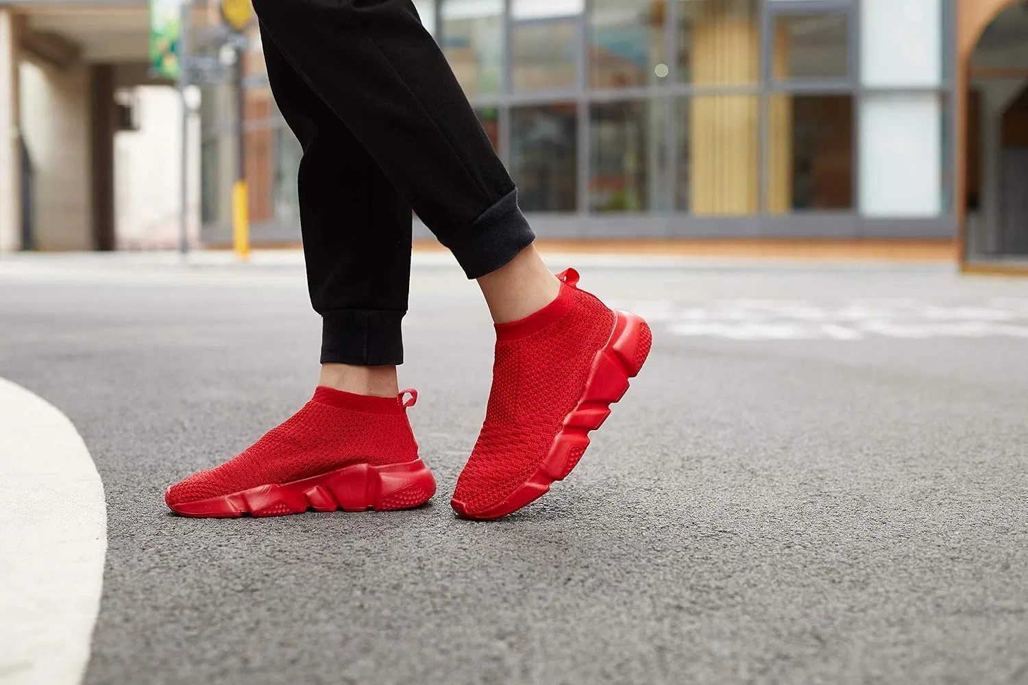 Детские дышащие кроссовки с высоким верхом Casbeam, All Red — фото 2