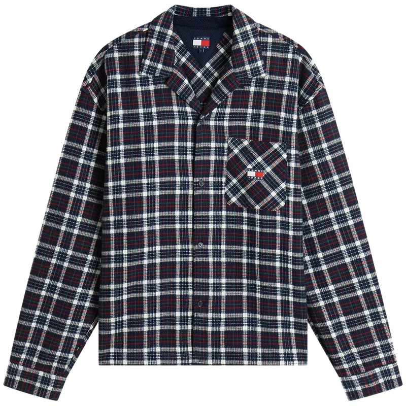 Мужская рубашка с принтом в клетку Tommy Hilfiger, Navy Blue White Plaid