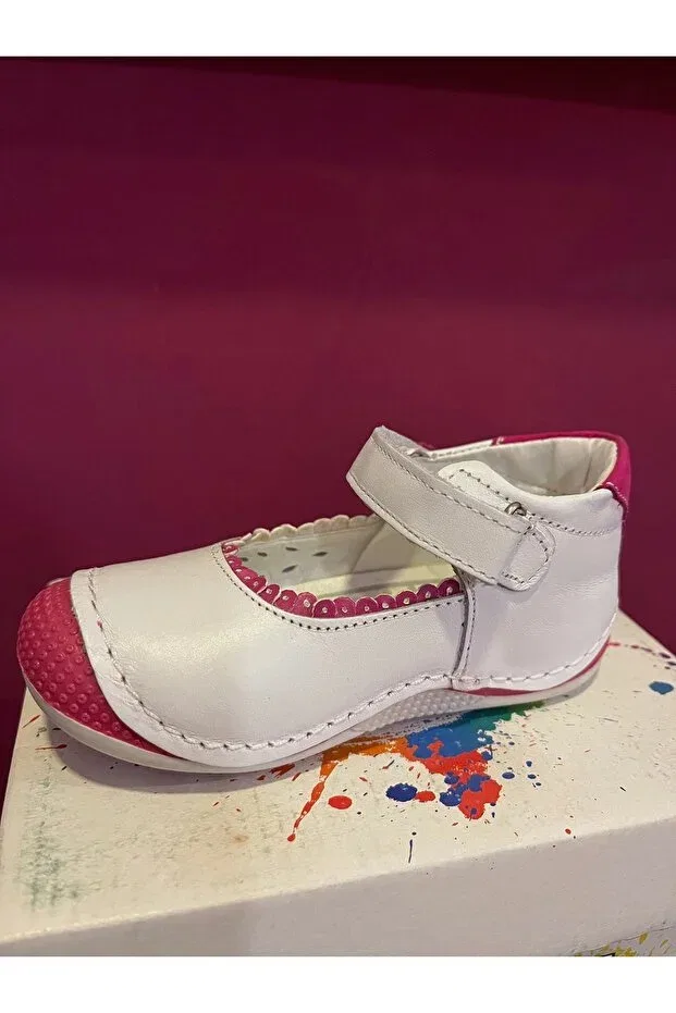 Детская обувь для новорожденных с липучкой Sanbe First Step Bebek, White — фото 2