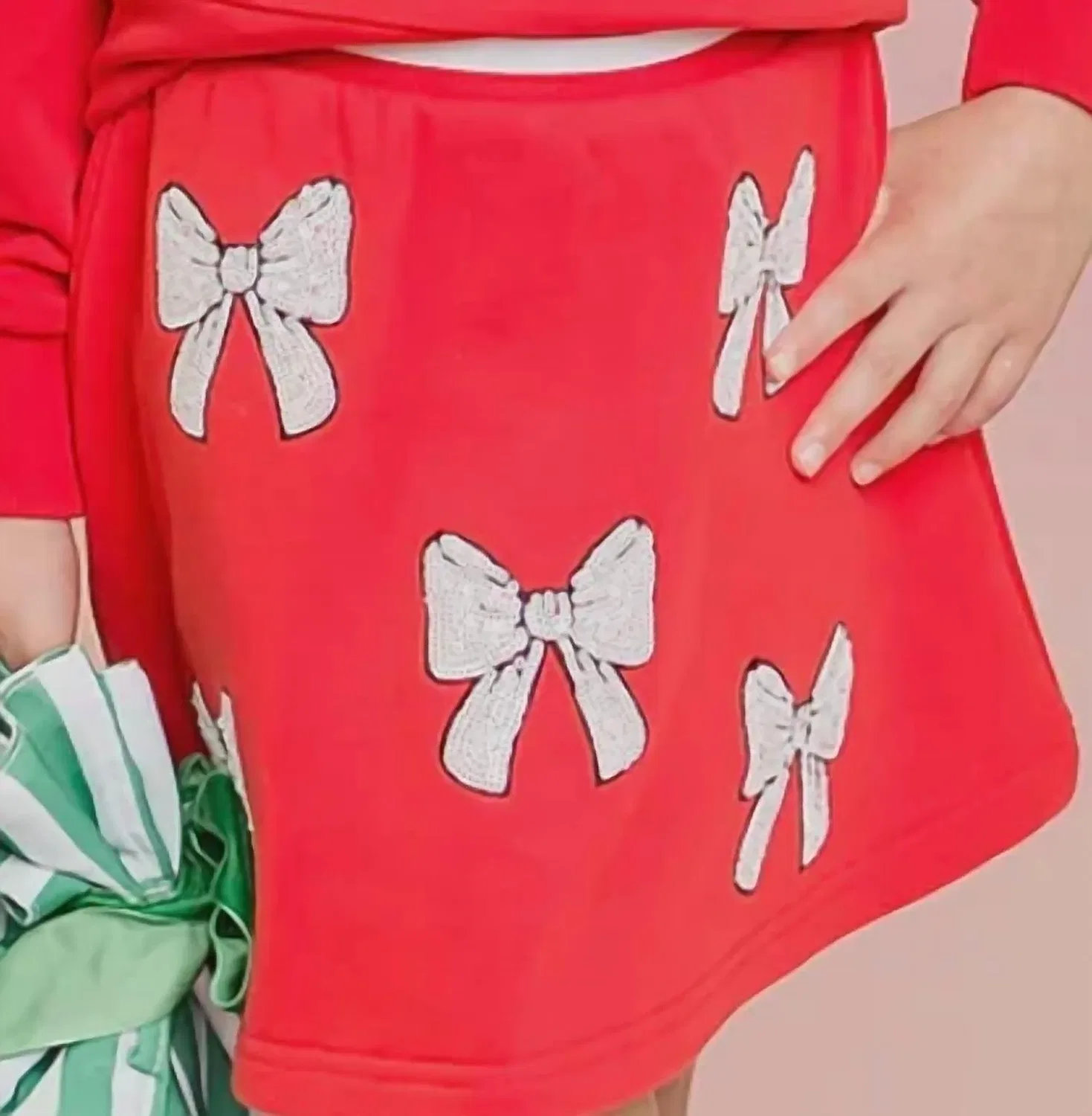Детская юбка-шорты с бантом Bow Skort Belle Cher, красный — фото 2