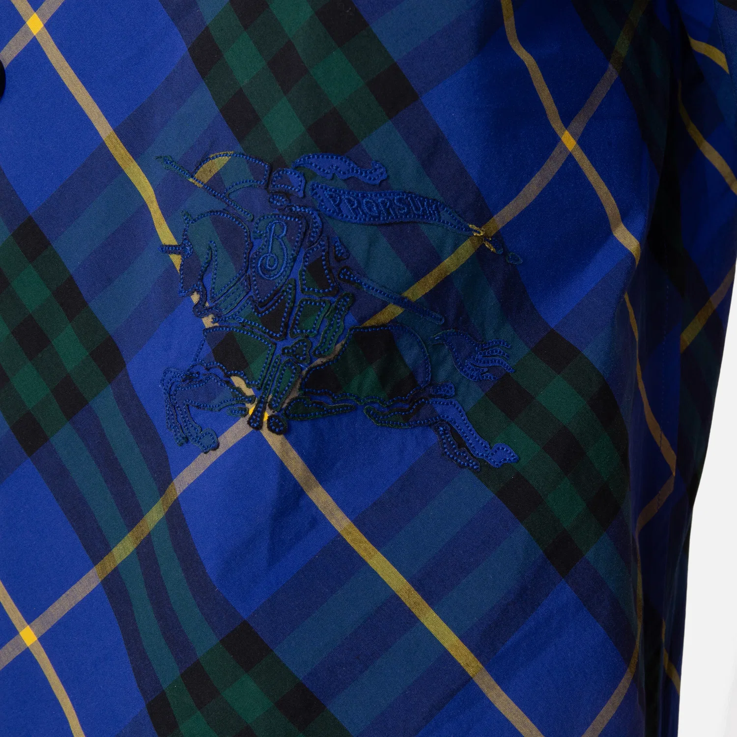 Рубашка с коротким рукавом EKD Check Cotton Poplin Shirt Burberry, Bright Navy Ip Chk — фото 2