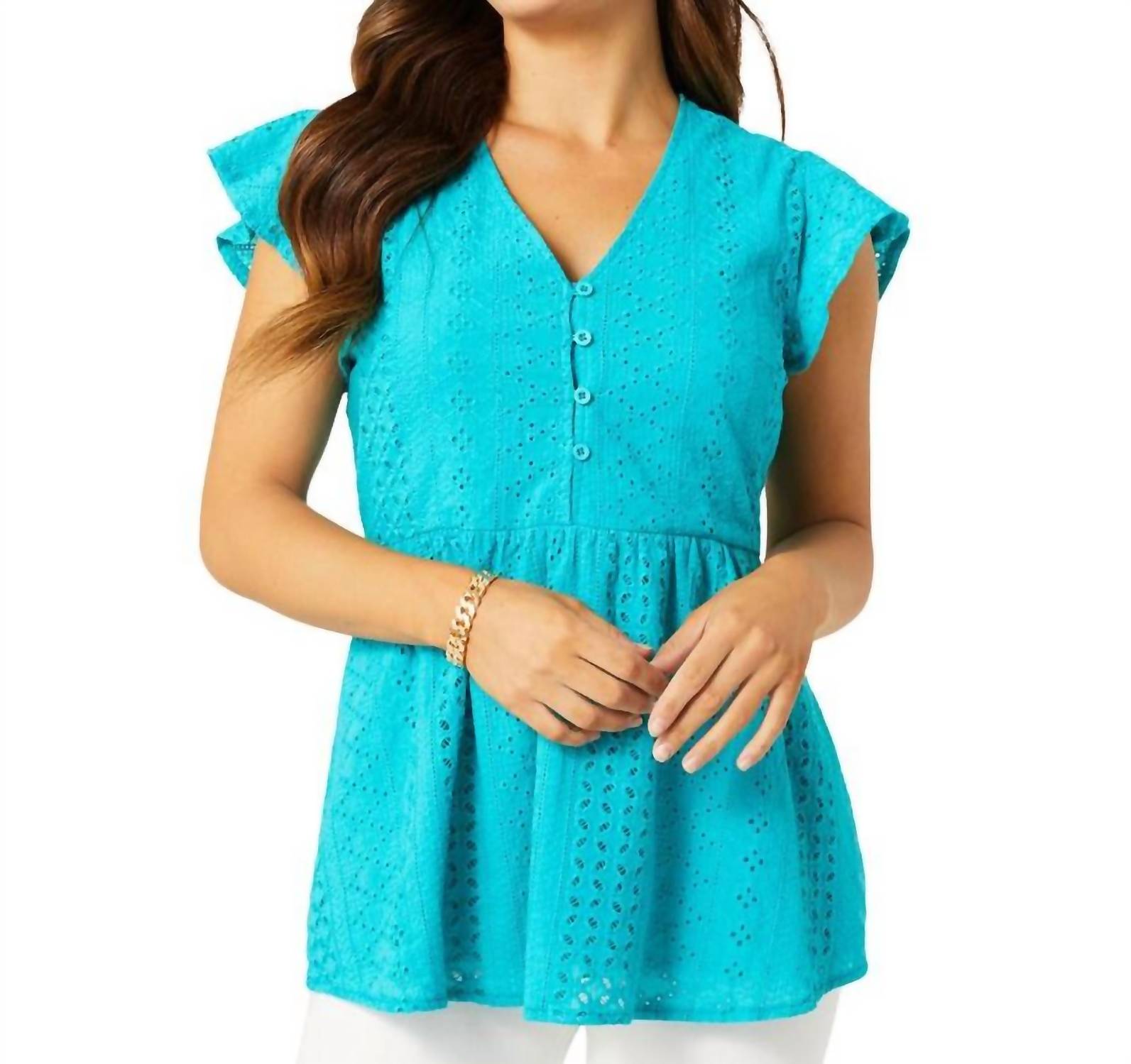

Топ Zendaya Peplum в бирюзовом цвете COCO + CARMEN