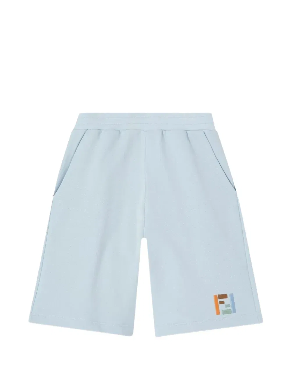 Шорты с вышивкой логотипа FF Fendi Kids, синий