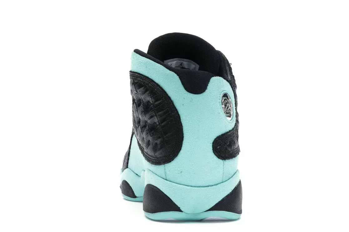 Детские кроссовки с высоким голенищем Jordan 13 Retro Jordan, Black/Metallic Silver-Island Green — фото 4