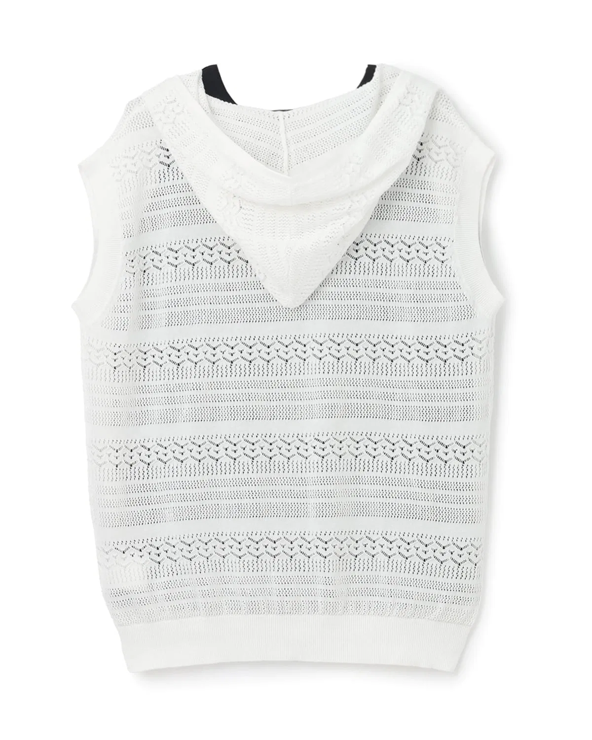 Pom ponette junior Детский комплект из нитяного топа без рукавов и топа с принтом, POM PONETTE AMI, Off White — фото 2
