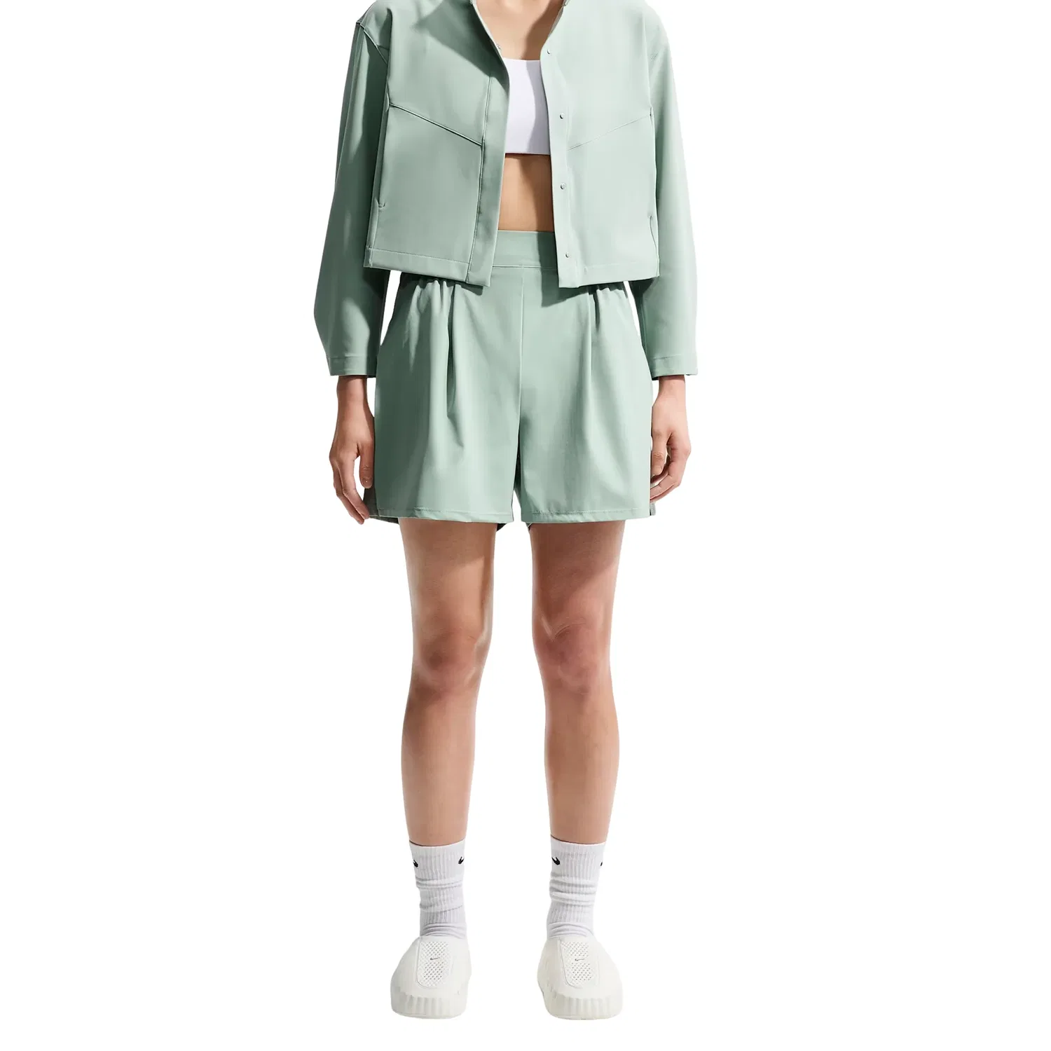 Женские шорты 24.7 Perfect Stretch Dri-Fit High-Waisted Shorts 'Steam Dutch Green' Nike, Steam/Dutch Green — фото 2