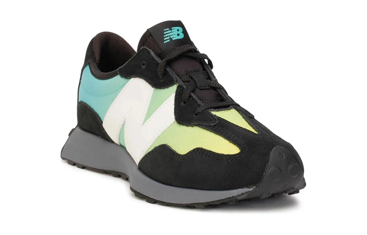 Детские кроссовки с классическим дизайном New Balance 327 Black Summer Jade, Black Summer Jade — фото 4