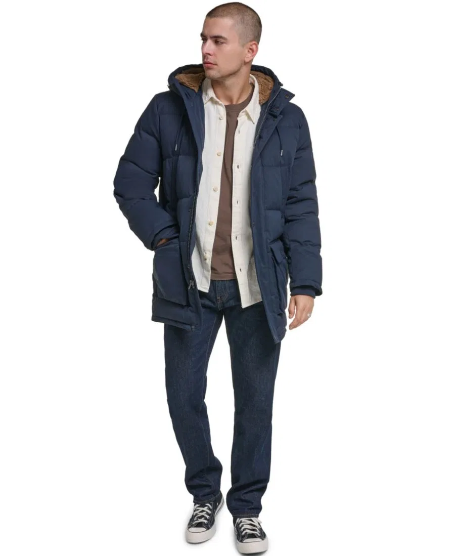 Мужская куртка-парка с утеплителем, классический крой Levi's, Navy — фото 2