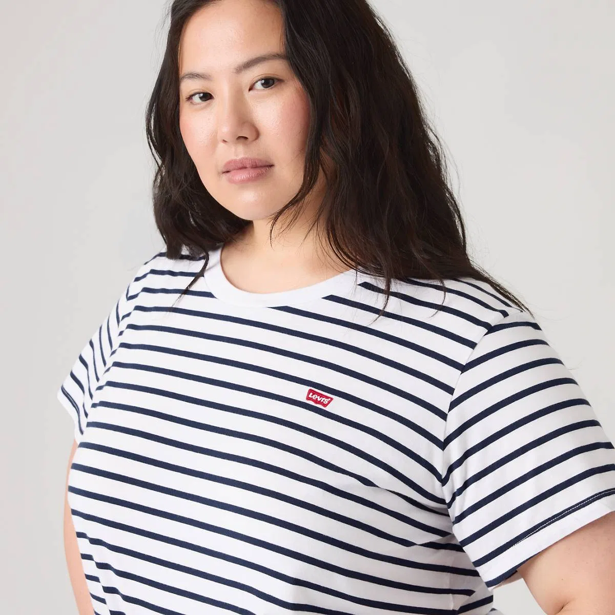 Идеальная футболка (большого размера) Levi's, Emily Stripe Bright - White — фото 2