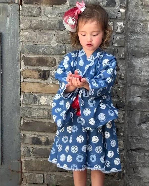 Детский комплект для девочек из 3 предметов, с принтом, Hello Kitty, panpantutu, Blue — фото 2