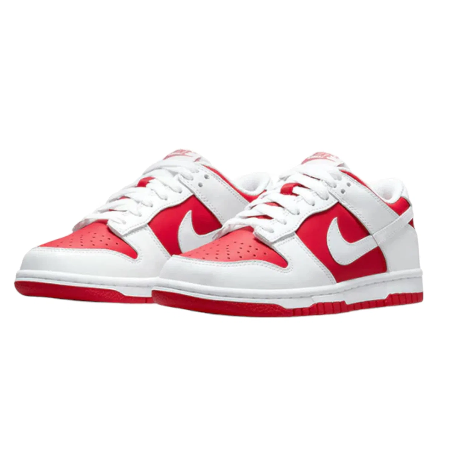 Детские кроссовки для девочек с принтом Dunk Low Gs NIKE, University Red White — фото 3