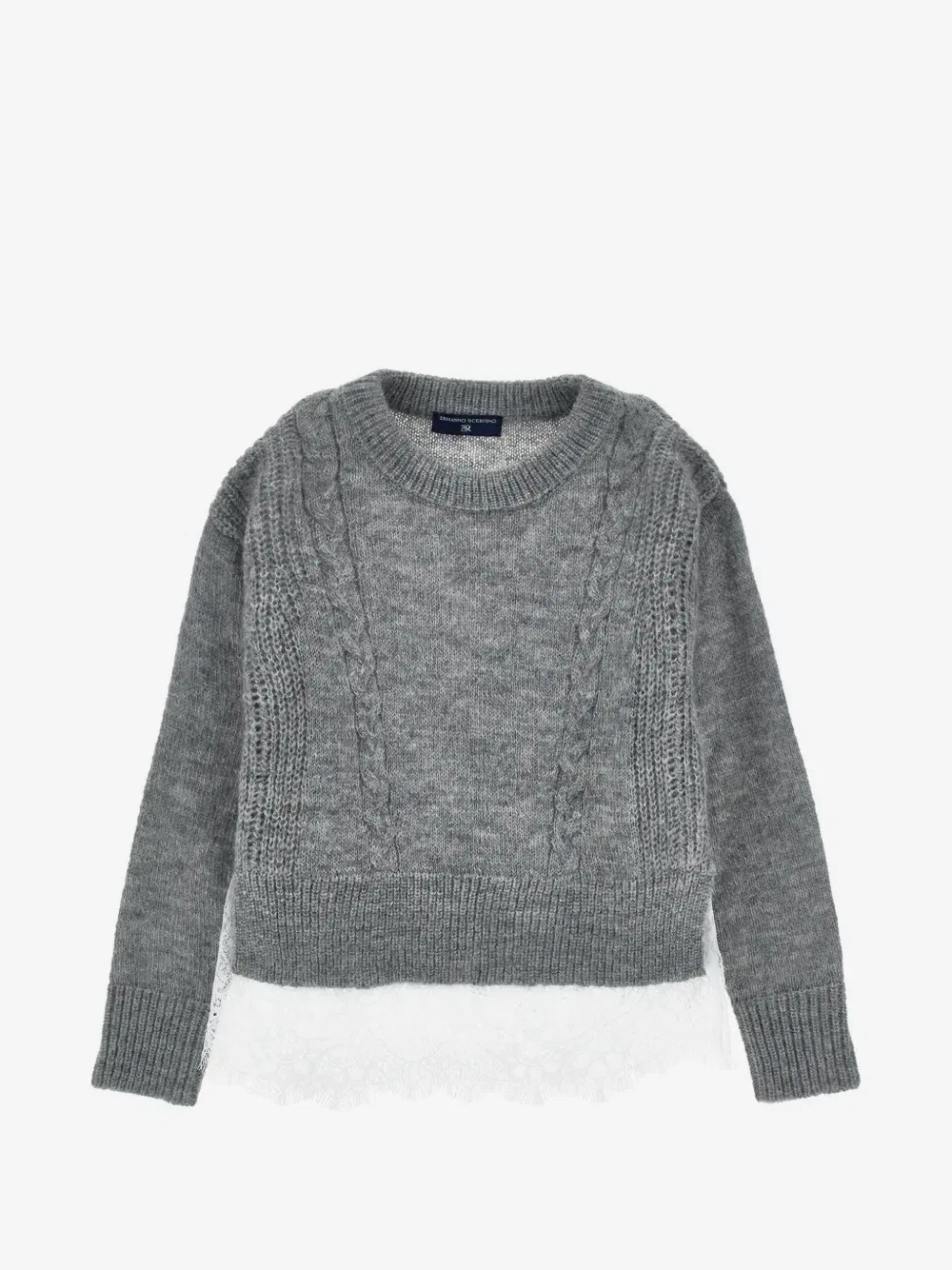 Свитер фактурной вязки Ermanno Scervino Junior, серый