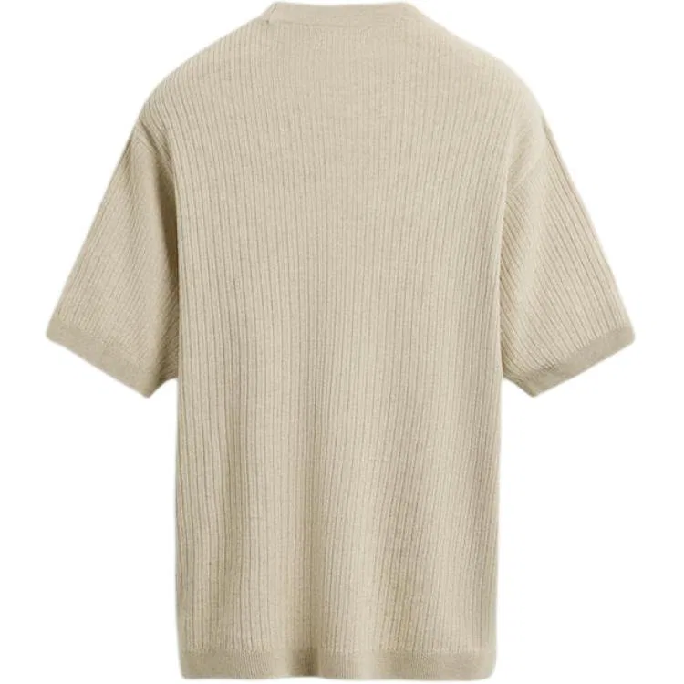 Мужской джемпер с круглым вырезом Light Beige ZARA — фото 3
