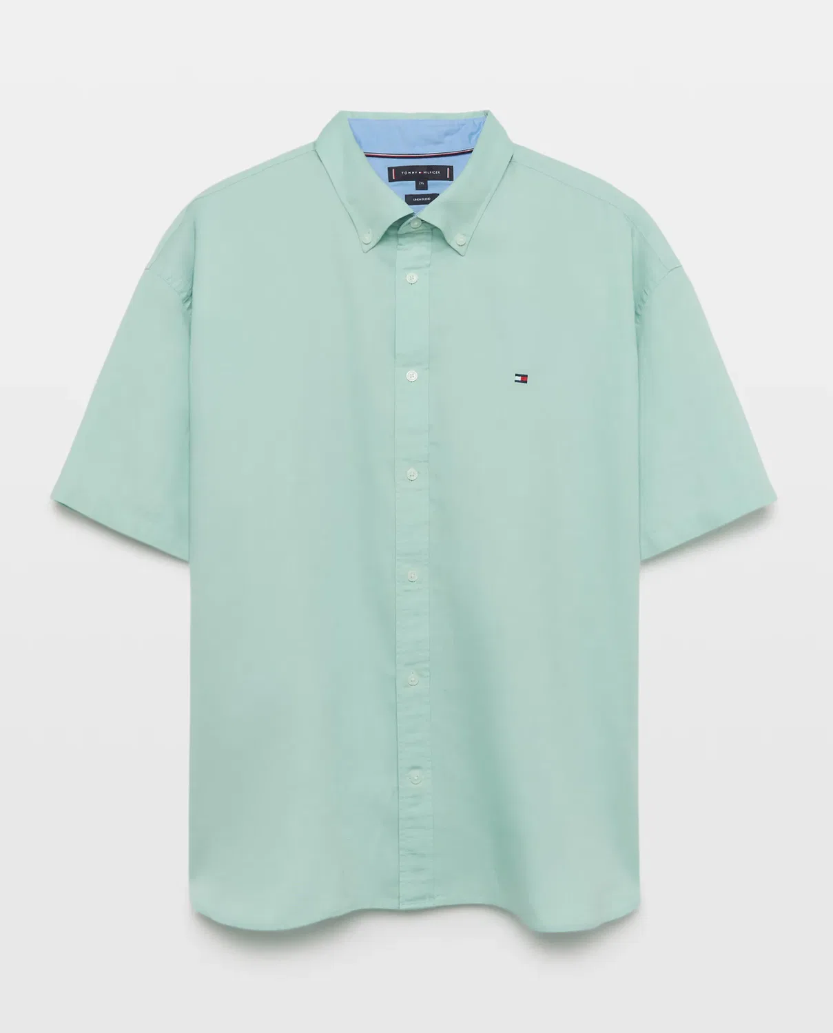 Мужская рубашка с коротким рукавом из льняной смеси Tommy Hilfiger, Verde — фото 4