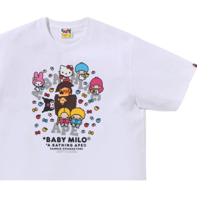 Детская футболка с принтом A BATHING APE Sanrio Co branded Model, White — фото 3