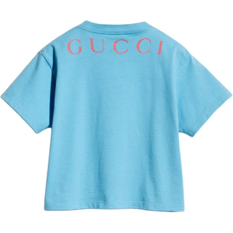 Футболка детская с круглым вырезом, Light Blue, GUCCI — фото 4