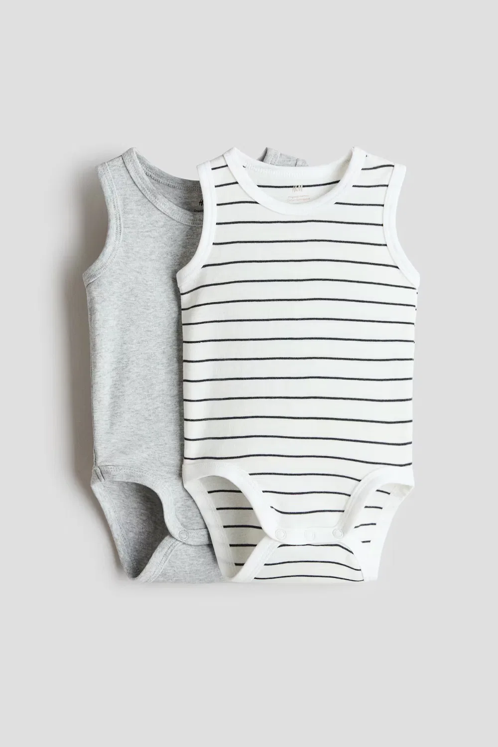 Комплект из 2 боди без рукавов H&M, Hellgrau/Gestreift
