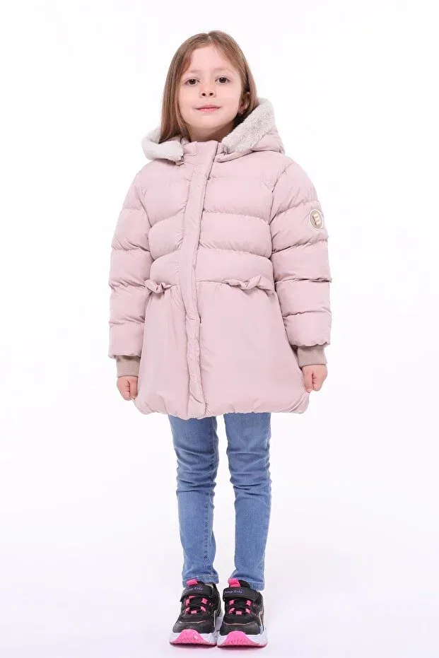 Детское пальто для девочек с капюшоном Benitto Kids, Pink — фото 3