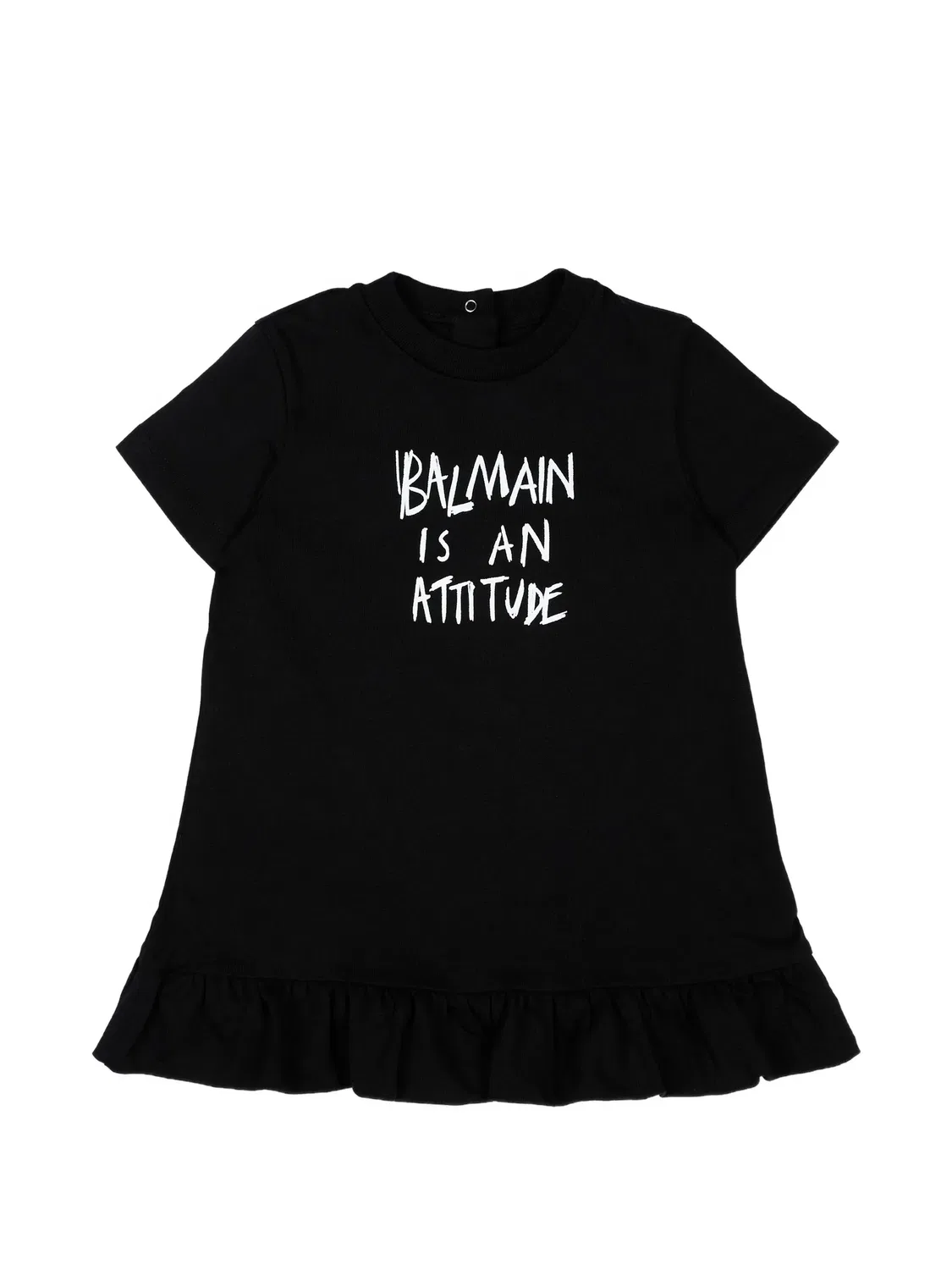 Платье из хлопка, черное Balmain, черный