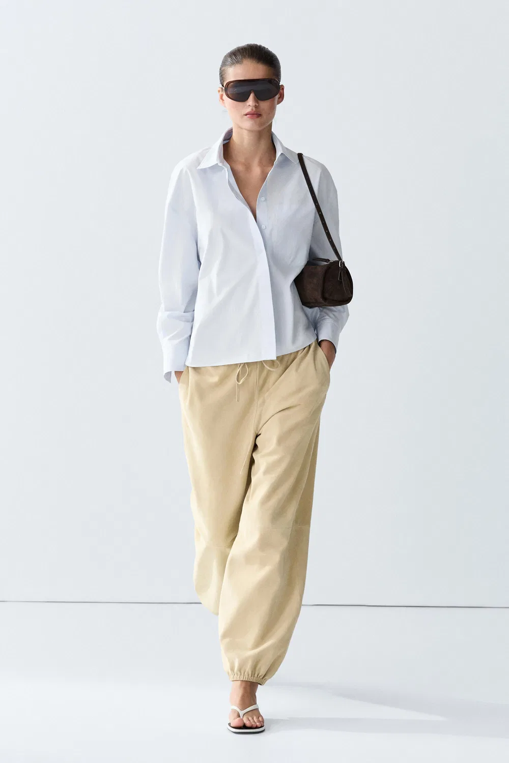 Рубашка Massimo Dutti, с карманом, небесно-голубой