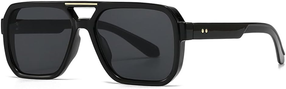 

Модные солнцезащитные очки с двойной перемычкой, квадратной формы, женские, в стиле ретро, ​​с заклепками, голубые, с защитой от УФ-излучения UV400, мужские, для активного отдыха, с градиентным переходом цвета WNCKSQ, Black Grey