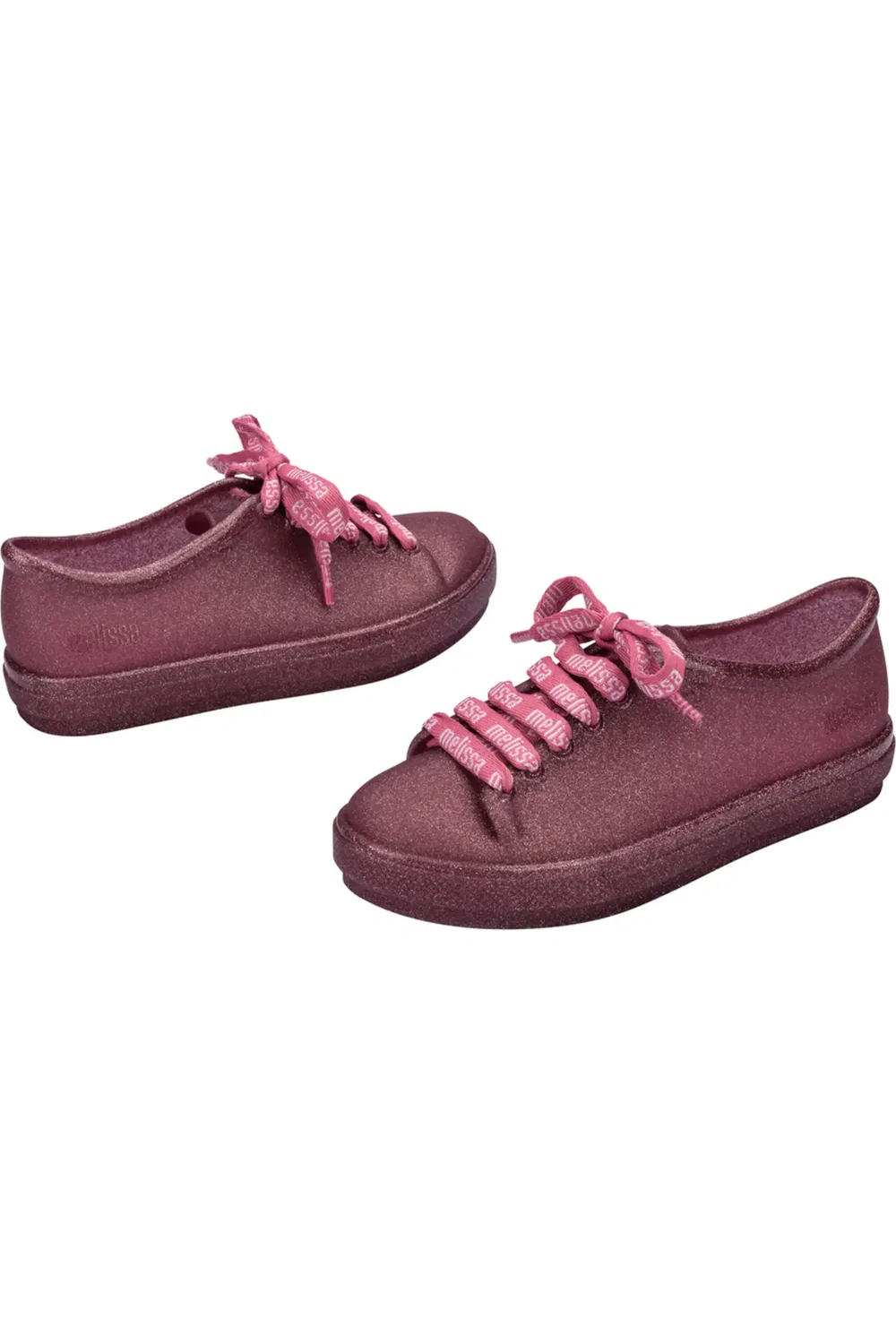 Детские кроссовки легкие на шнуровке Hip M Lover Melissa, Glitter/Pink — фото 3