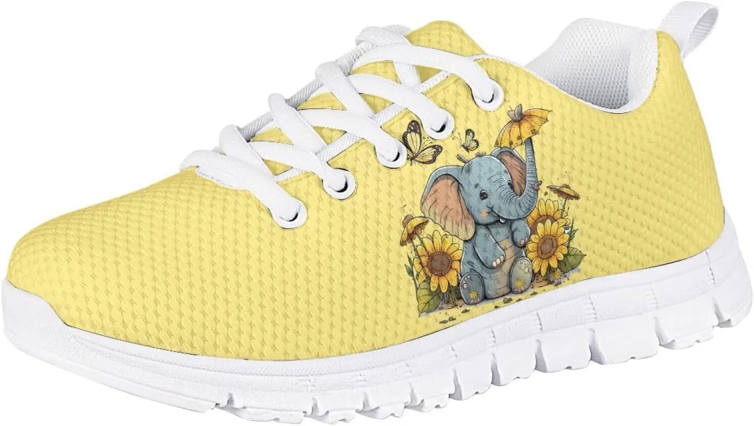 Детские кроссовки на платформе для мальчиков и девочек HUIACONG, Elephant Baby Sunflower Butterfly