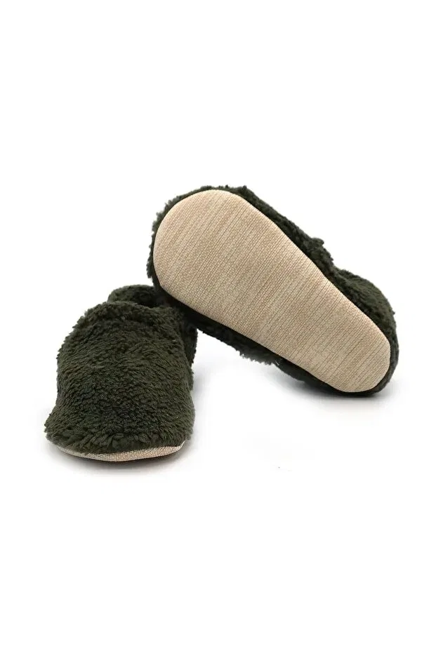 Детские пинетки для новорожденных органические с начесом Fuzzy Baby, Funny Baby, Khaki — фото 2