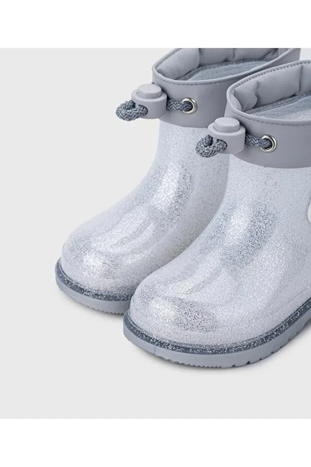 Детские сапоги для девочек водонепроницаемые Bimbi unicornio glitter rain boots Igor, Silver — фото 4