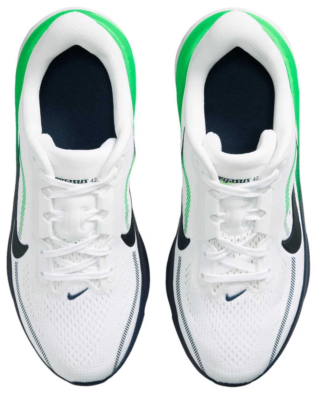 Кроссовки для мальчиков Air Zoom Pegasus 42 Nike, цвет White/Midnight Navy/Green Spark — фото 4
