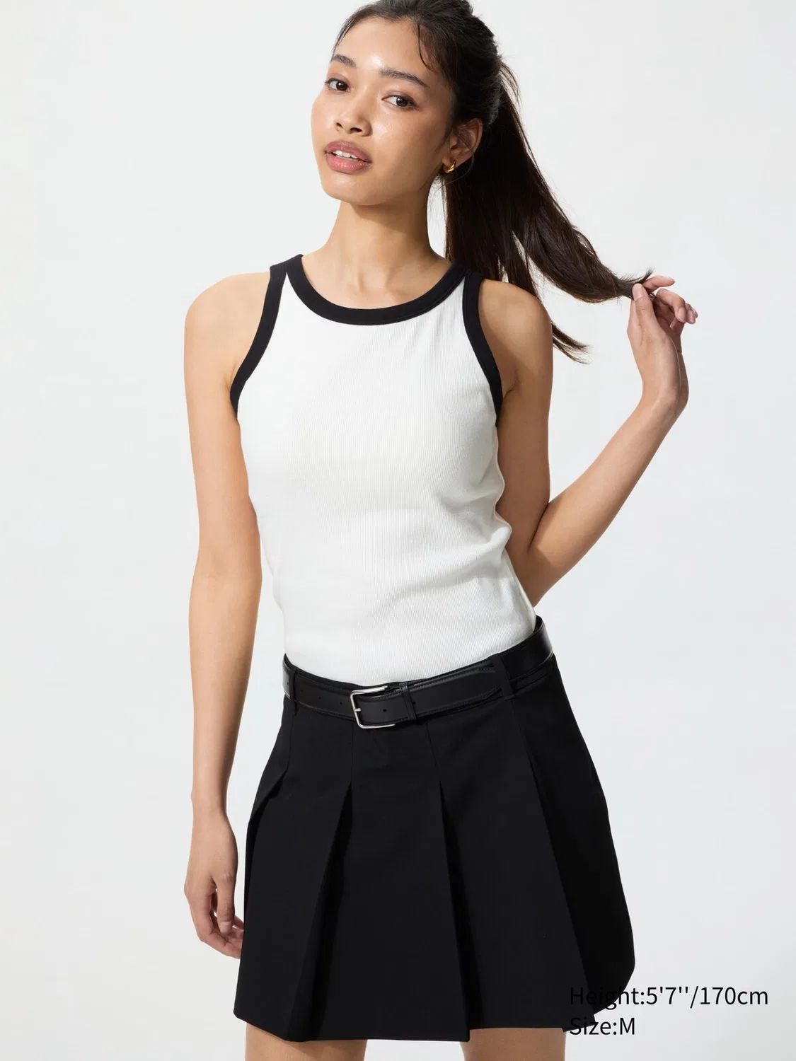 Топ-бра Uniqlo, белые, в рубчик