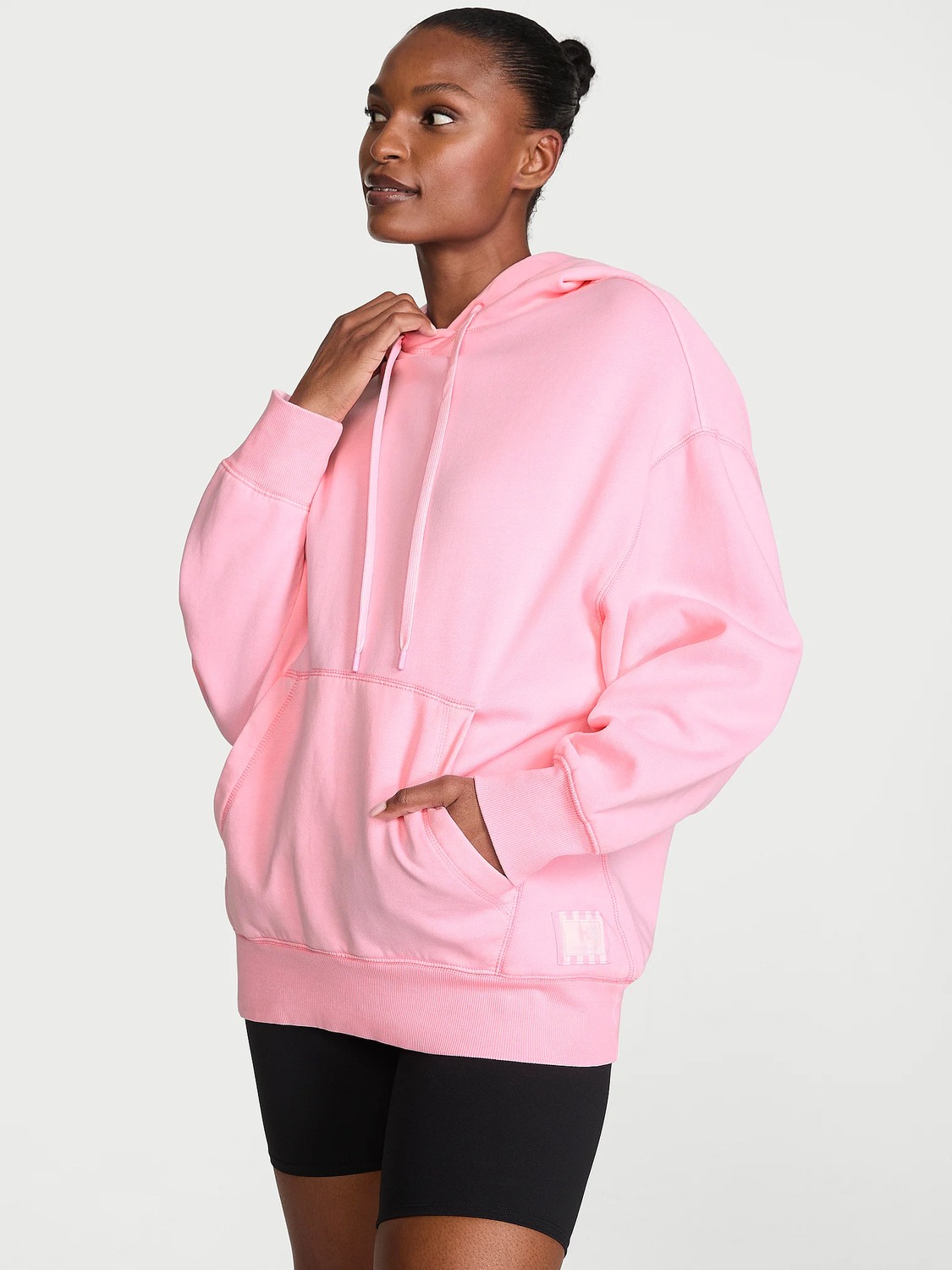 Худи с капюшоном Victoria's Secret Angel Essentials Iconic Fleece Relaxed, розовый — фото 2