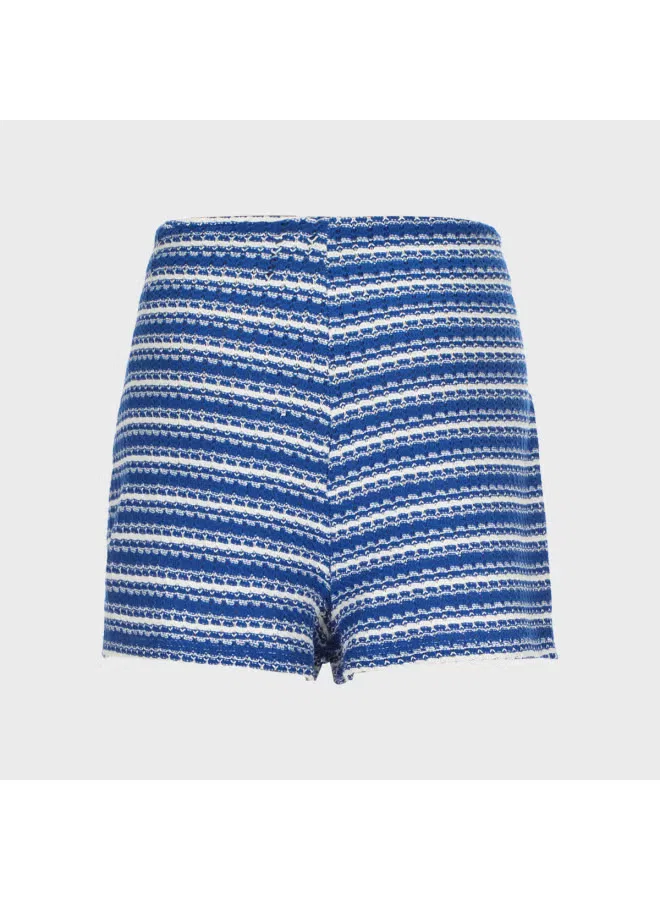 Шорты-юбка в полоску с цветными блоками Zara, синий — фото 3