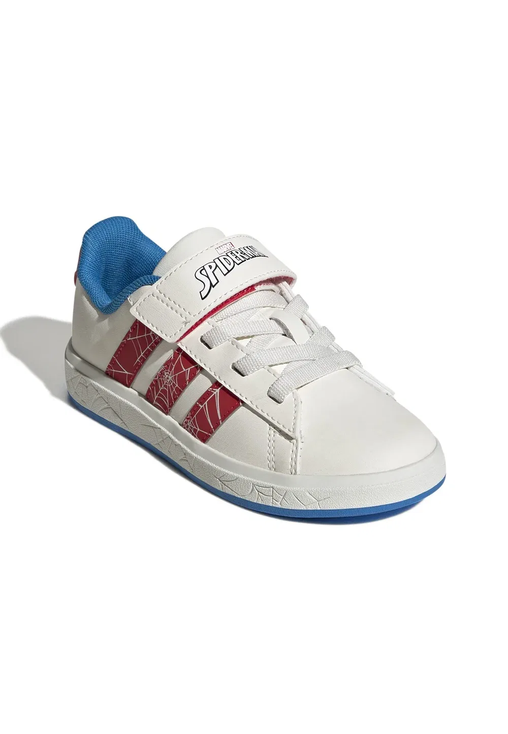 Кроссовки Grand Court Spider-Man унисекс для бега по улицам Adidas Performance, Cloud White/Pure Ruby/Bright Blue — фото 3