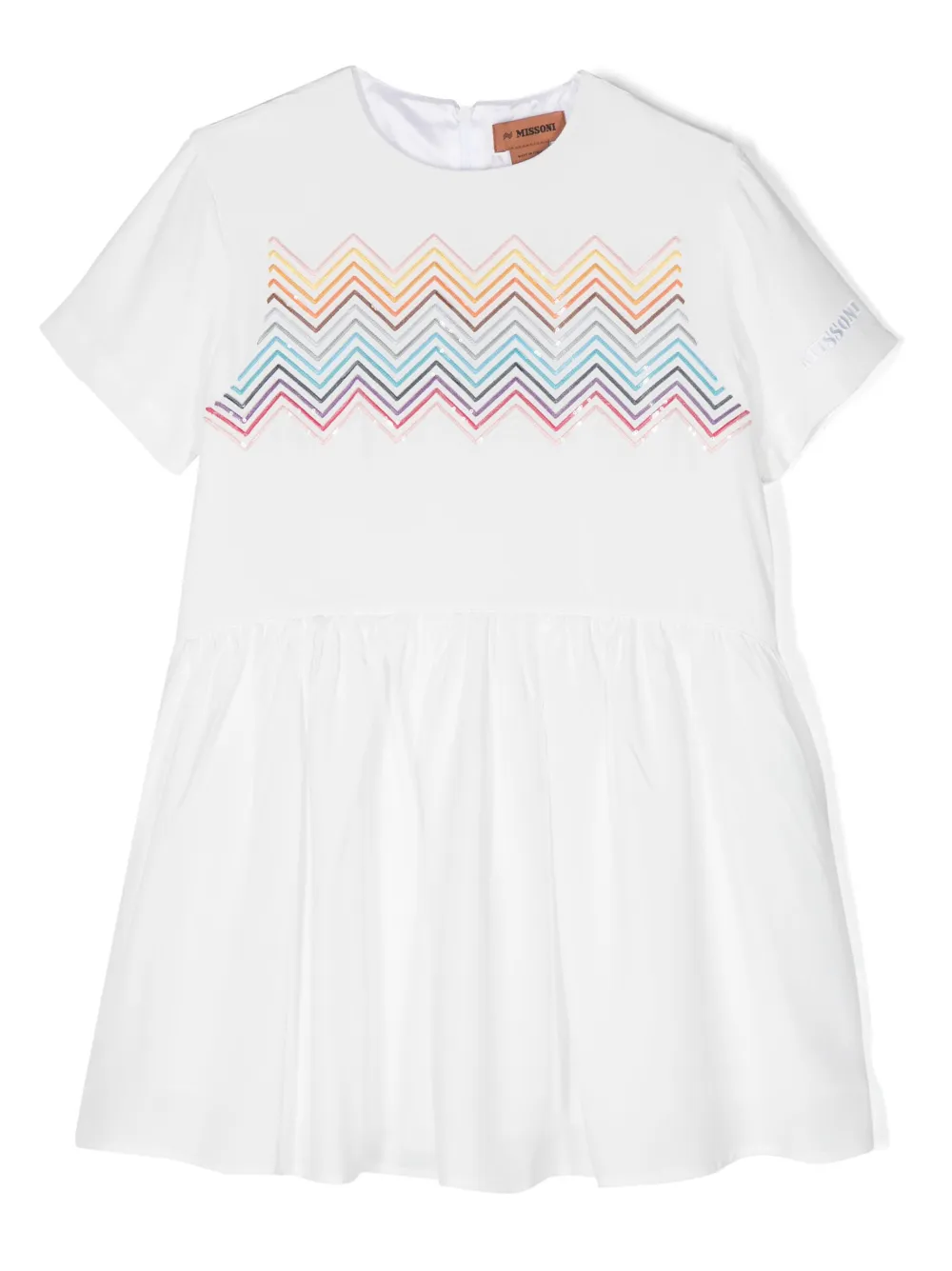 

Платье с короткими рукавами Missoni Kids, белый