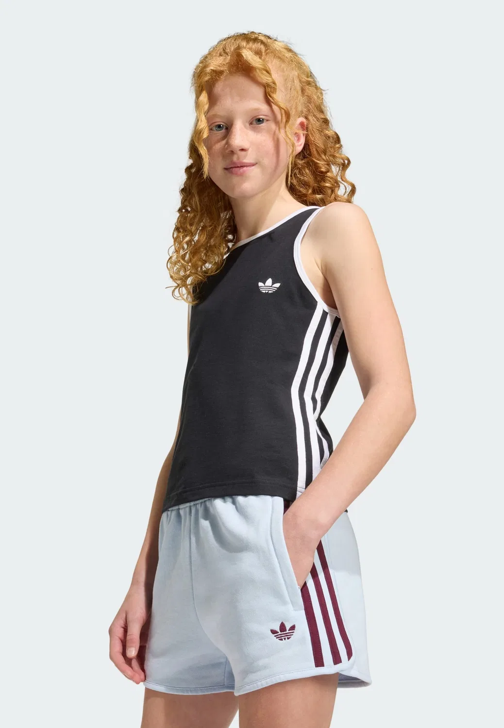 Брюки Adidas Originals свободного кроя Sprinter светло-голубого цвета — фото 4