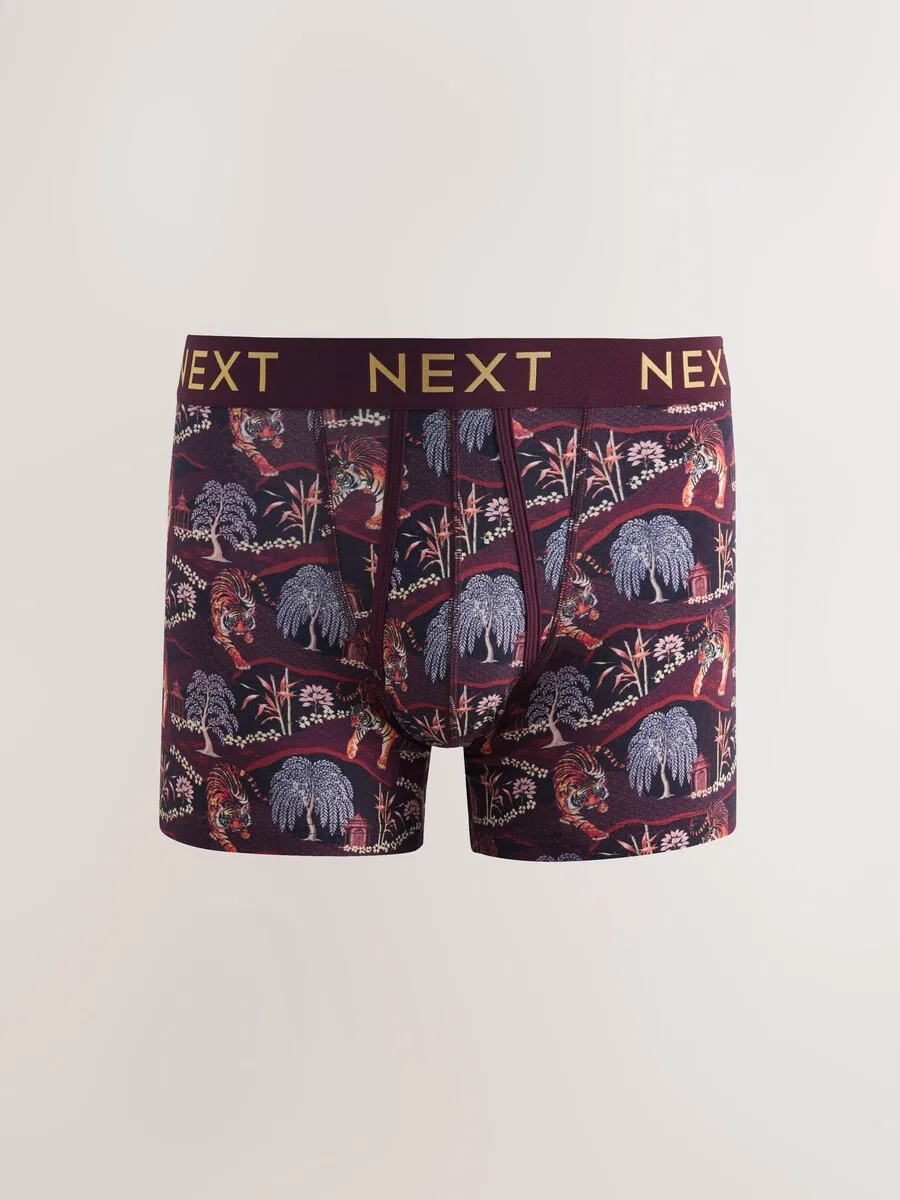 Боксерские шорты Next в темно-синем, пепельно-зеленом, темно-фиолетовом и бордовом цветах — фото 4