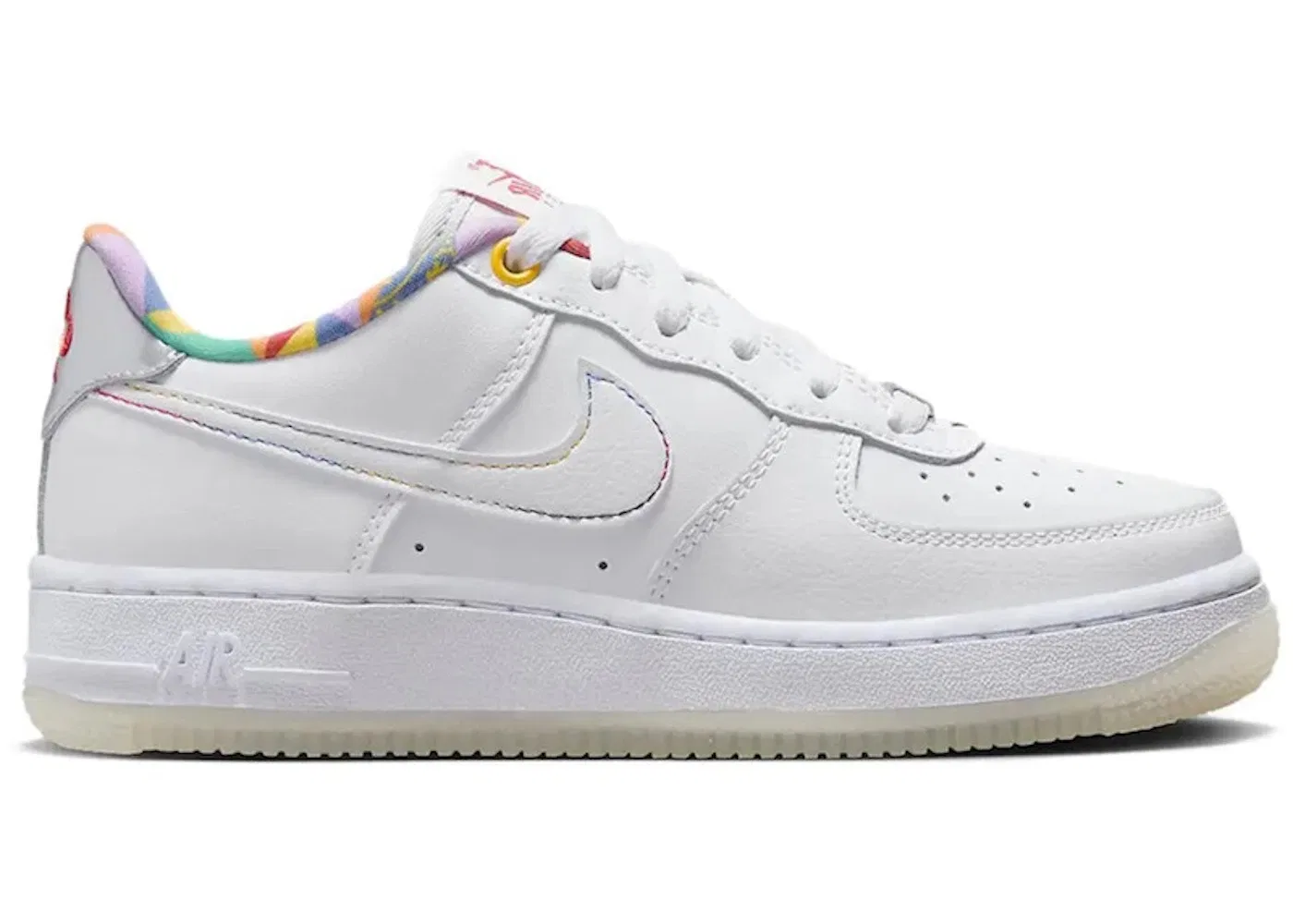 Детские кроссовки Lifestyle с принтом Nike Air Force 1 Low LV8, White/White/Midnight Navy/White