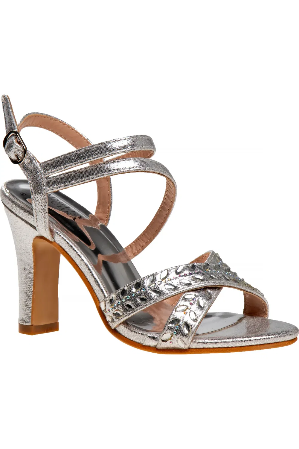 Детские босоножки на каблуке с пайетками Badgley Mischka, Silver