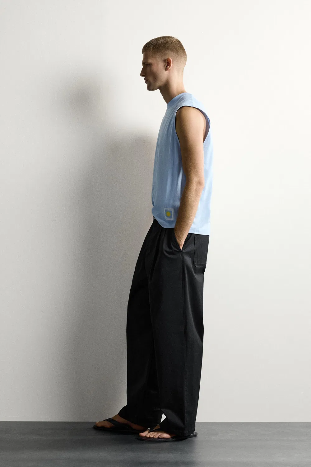 Майка с графическим рисунком Sun ZARA, Sky blue — фото 4